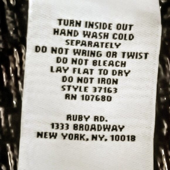 Ruby Rd. Animal Print Metallic Fringed Open Cardigan NWT - Picture 5 of 6